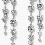 Nadri Cubic Zirconia Linear Drop Earrings, Rhodium, BRAND NEW, $85 Silver Photo 0