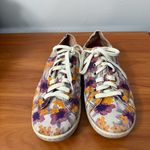 Born‎ Kai Leather "Natural Floral" Sneaker Tan Purple Orange Lace Up Casual 8.5 Photo 3