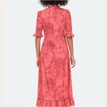 Sea New York Mimi Floral Midi Maxi Dress In Rosewood‎ High Neck Ruffle Sz L Pink Size L Photo 4