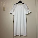 Ronni Nicole  Elegant White Lace Sleeve Dress Size 12 Photo 1