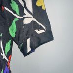 Nieves Lavi New York Floral Print 100% Silk Dress Short Sleeve Black Size 2 Photo 3