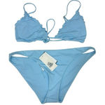 l*space L" NWT Sky Blue Maggie Bikini Top + Camacho Bottom Classic - Sky Blue XL Photo 0