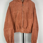 Altar'd State Altar’d State Dusty Pink Women's Corduroy Cropped Hooded Full Zip Jacket Photo 0