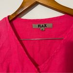 Flax  • 100% linen hot pink button down half sleeve shirt sz S Photo 2