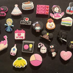 Lot of 27 Snap In Shoe Charms Women Girls Empowerment Makeup Food Sports Photo 0