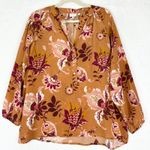 Spartina 449  Cora Silk Blouse Linden Size Large NWT Vintage Thistle Bran Photo 2