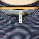 GILLI Blue/Red Houndstooth Tie Sleeve Knit Mini Dress SMALL Blue Photo 3