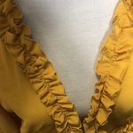 Boohoo yellow drape sleeve skater dress size 12 Photo 3