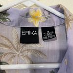 Erika Vintage Y2K 90s  Tropical Floral Palm Tree Pocket Hawaiian Shirt Sz Medium Photo 3