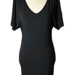 Velvet Graham And Spencer Black Jersey Knit Short Split Sleeve Mini Dress XS Photo 0