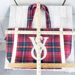 Victoria's Secret Victoria’s Secret Plaid Flannel Faux Sherpa Tote Bag Pink Green Large Photo 7