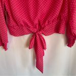 Cliche Bright Pink Ground White Dot Top Women’s Med Elastic Waist/Wrists Tie Photo 9