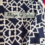 Eliza J  Classy Navy Blue White Red Sleeveless Shift Summer Nautical Dress Size 8 Photo 2