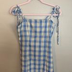 Full Tilt Tilleys Dress Size Medium Plaid Blue Slit Preppy Photo 2