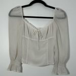 Aritzia Wilfred Duke Blouse in Light Birch Cottagecore Coquette XS White Photo 0