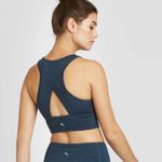 JoyLab | Burgundy Heathered High Neck Brushed Jersey Crisscross Sports Bra, M Photo 6