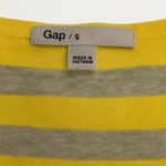 Gap  Women’s Size S Yellow Gray Striped Henley Long Sleeve Top Pocket Modal Blend Photo 3
