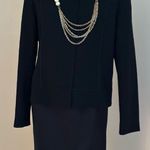 Jones Wear Black Faux Leather Trim Around Edges With Shoulder pads Sz 12… Photo 1