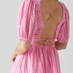 Urban Outfitters Marlee Open Back Eyelet Mini Dress Soft Pink Sz Medium🧡 Photo 1