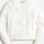 J.Crew  Embellished Cable-knit crewneck sweater with crystals (Sz L) White Photo 2