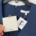 Tibi  Belted Cinched‎ Sleeve Midi Dress Navy Blue 2 Photo 5