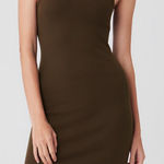 Alo Yoga Ribbed Mini Dress Espresso Photo 0