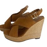 Report Wedge Sandals Caden Espadrille Studded Tan Platform Peep Toe Boxed Sz 7 Photo 0
