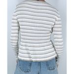 White House | Black Market White and Gold Striped Long Sleeve Sweater Size Small Photo 2