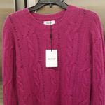 💕NAADAM💕 Cable Knit Cashmere Sweater ~ Berry Large L NWT Photo 7