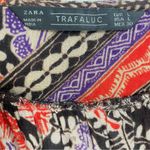 Zara Trafaluc Women's Red, Black, Purple and Tan Blouse size L. Red Size L Photo 8