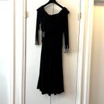 Mac Duggal  Foldover Jeweled Midi Dress size 6 black UB Photo 6