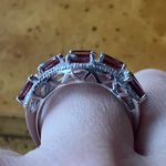 Color Changing Garnet Sterling Silver Cocktail Ring Size 8 Red Photo 2