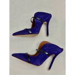 Malone Souliers  Maureen 
Suede Black Leather Slide Pointed
Toe Pump Heels Photo 1