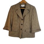 Le Suit Tweed Single Breasted Blazer 1/2 Sleeve Classic Business Career Size 12 Photo 0