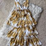 Nightwalker Shopbop yellow floral tiered ruffle midi dress Photo 8