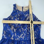 Aidan Mattox  Dress Womens 6 Blue Lace Cocktail Fit Flare‎ Sleeveless Party Photo 6