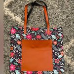 Black Brown Pink Floral Tote Bag for Work,Travel,Beach,Shopping,School Photo 0