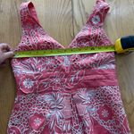 Yoana Baraschi  Size 4 Linen Dress Coral Embroidered Sleeveless Photo 5