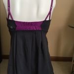 Lululemon tank top build in bra gym yoga athletic tank sz 4 grey and purple Photo 1