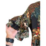 ZARA  Z1975 Denim Floral Hibiscus Short ShirtDress Bell Sleeves Womens Size Large Photo 8