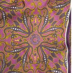 Vintage 100% silk dragon print scarf handmade rolled edge extra long XL 25x78" Purple Photo 1