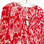 Chico's Popover Ikat Flare Top Women's 3 XL Scarlet Boho Hippie Classic Fairy Photo 2