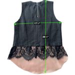 Anthropologie  Greylin Black Textured Top with Pink Lace Hem Size S Photo 12