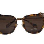 Miu Miu Light Havana Brown Sunglasses Jeweled Cat Eye 100% UV Protection Photo 0