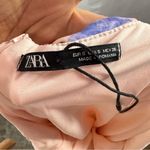 ZARA NEW  Floral Print Ruched‎ Mini Dress in Pale Pink Size Small Photo 7