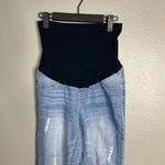 1822 Denim  Maternity Skinny Jeans Light Wash Distressed Faded Pull On Sz‎ 6 / 28 Photo 2