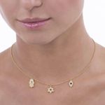 Evil eye pendant necklace Gold Photo 0