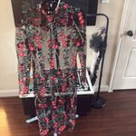 Anthropologie  Endless rose Floral Sheer Black Dress Photo 5