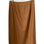 Vintage OOAK high waisted Brown wrap maxi skirt gold button closing large Photo 4