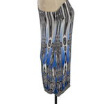 Jay Godfrey Paradis Silk One Shoulder Aztec Print Mini Dress Gray Blue Size 6 Photo 4